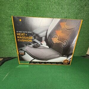 Universal Car Seat Massager Cushion Heat 12 Volt Comfort Black Relax New Sealed